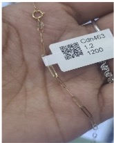 CADENA TIPO CLIP DE 55 CM EN ORO 18 KILATES