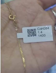 CADENA ESCALERA DELGADA DE 55 CM EN ORO 18 KILATES