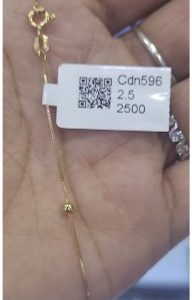 CADENA VENECIANA CON BALINES DE 50 CM EN ORO 18 KILATES